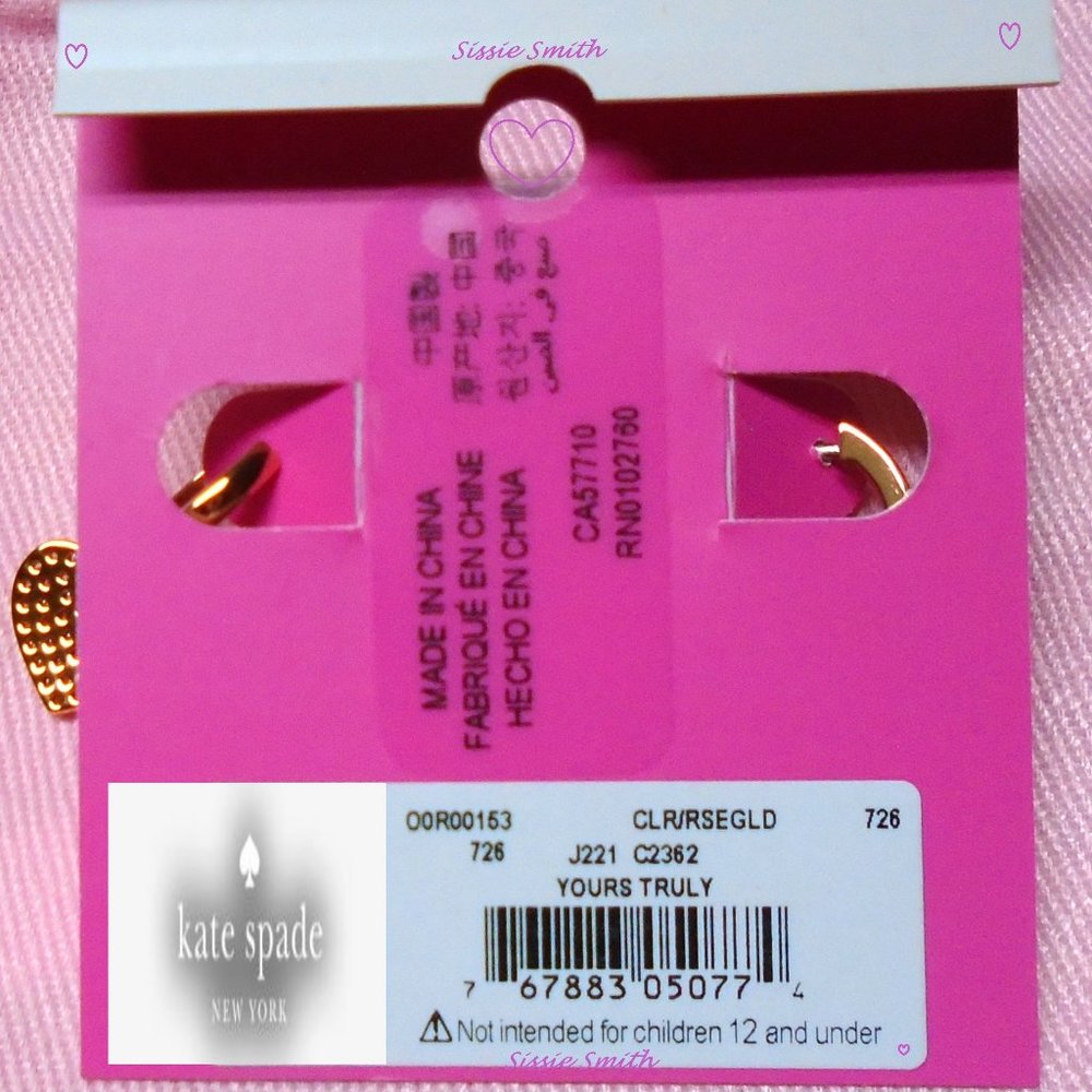 ♠️ Kate Spade ♠️️ "Yours Truly" Pave Heart Drop Earrings - Picture 3 of 6